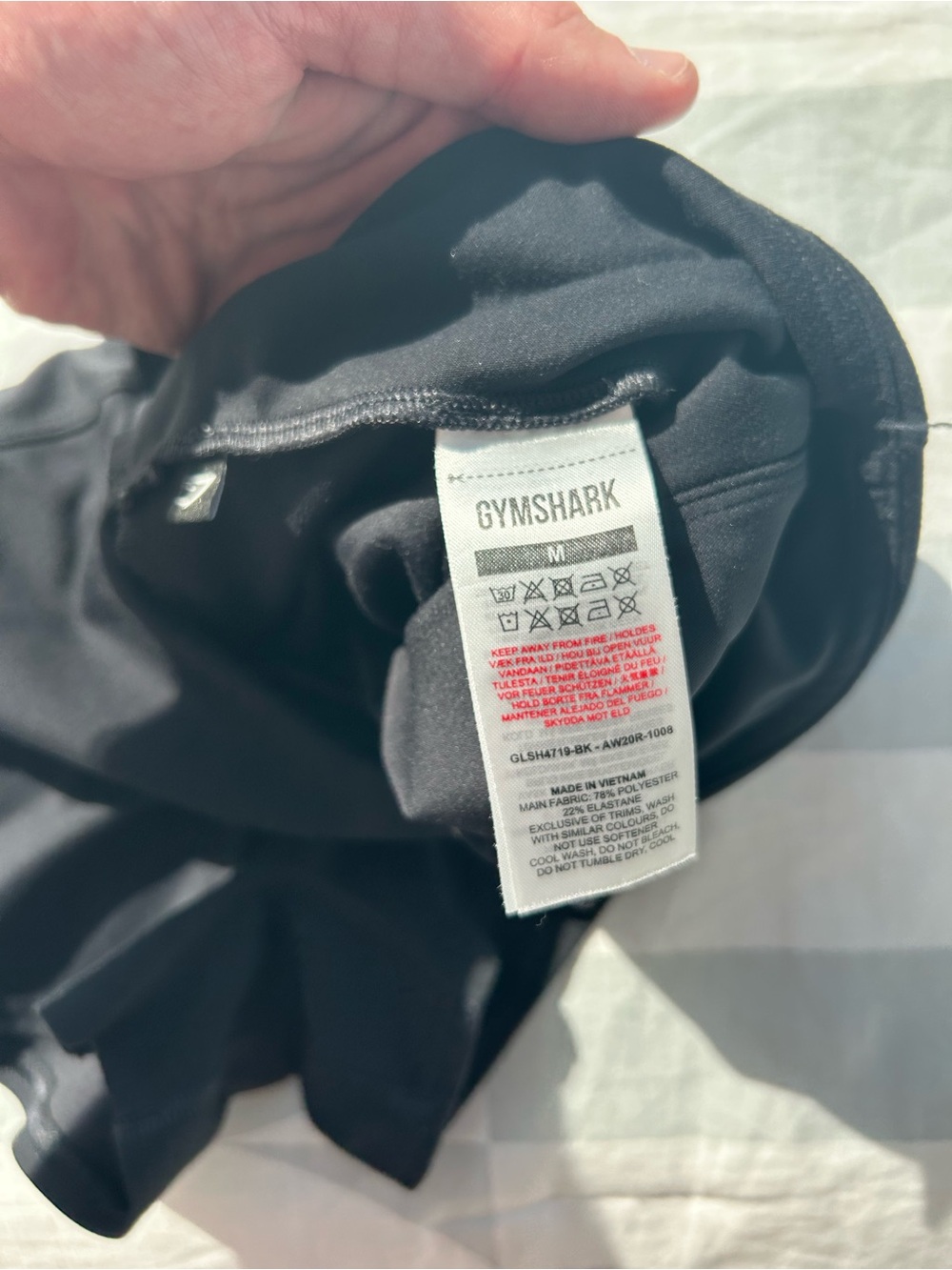 Gymshark Black High-Waist Bike Shorts with White Logo - Picture 4 of 4